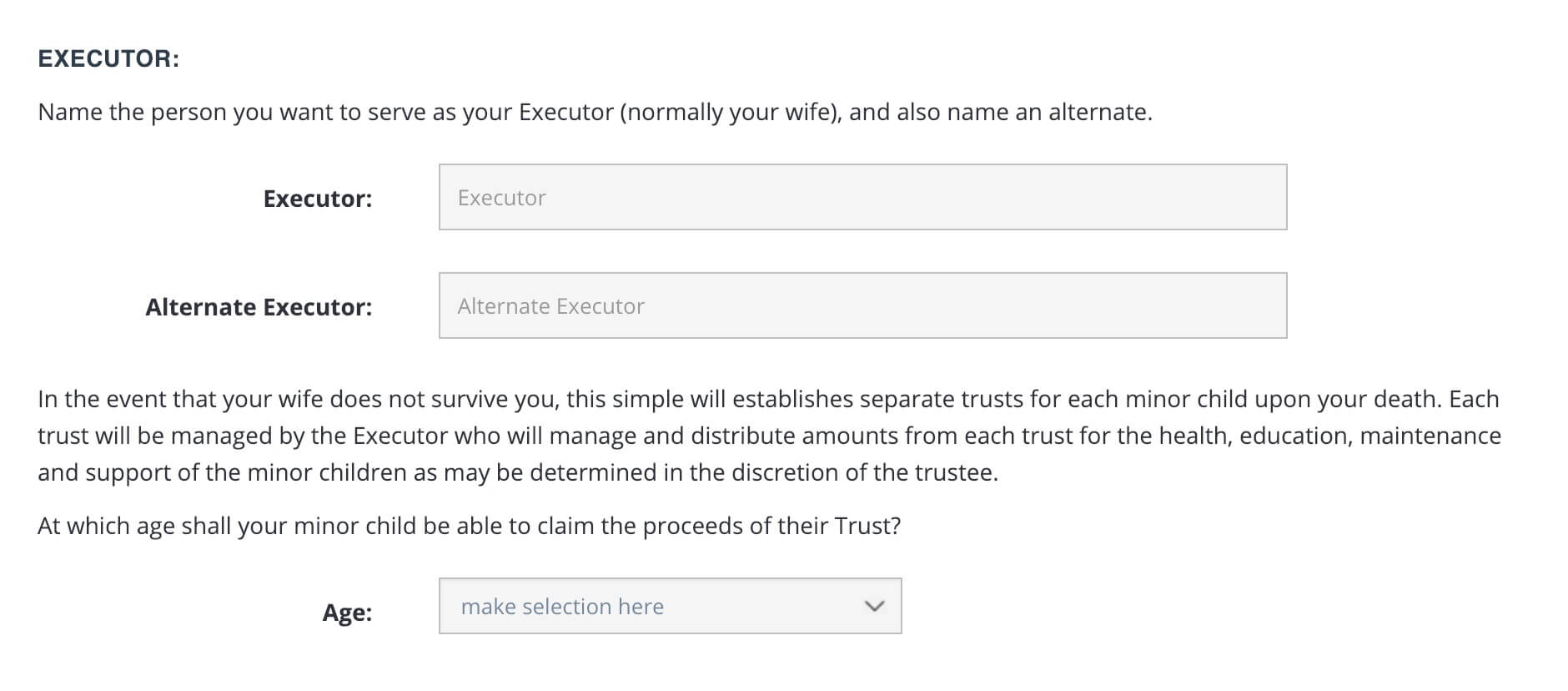 Step 6, name your two executors.